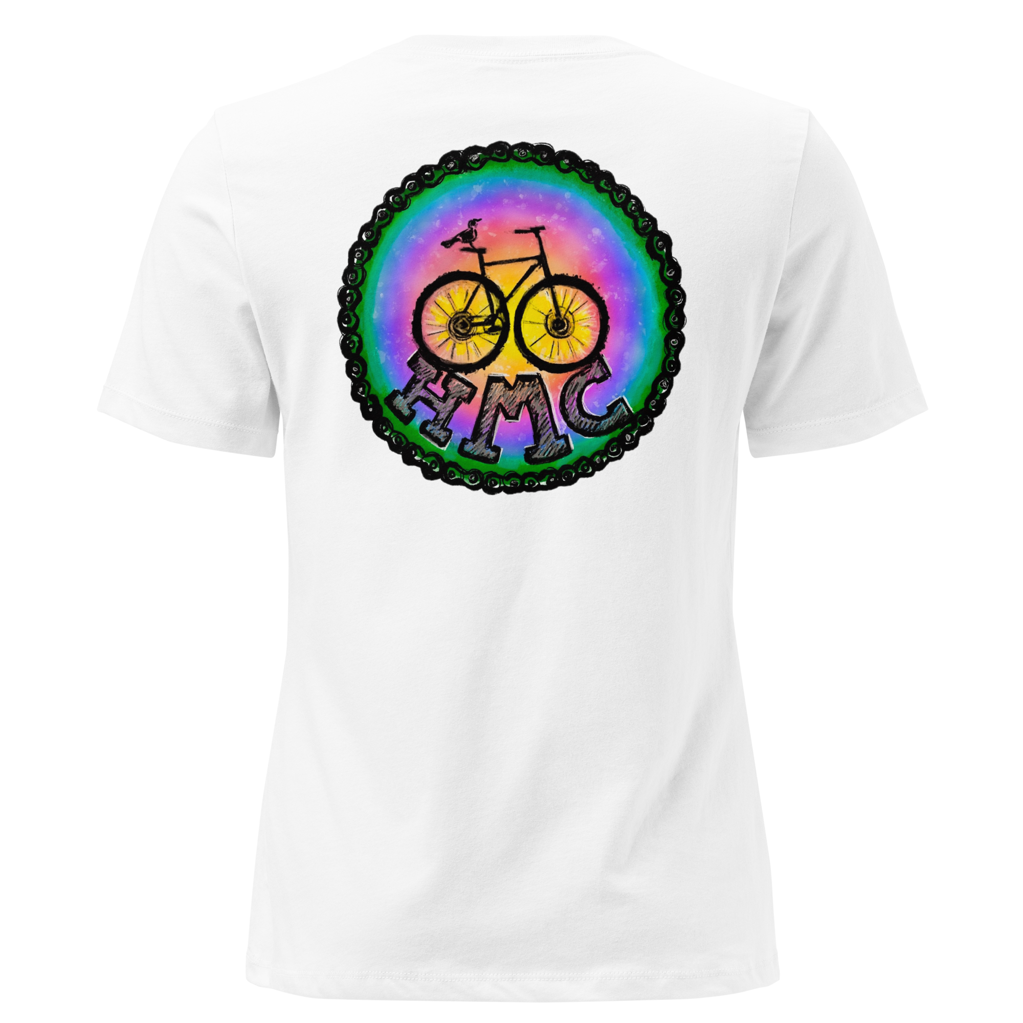 Women's Relaxed T-Shirt HMC Crow Front And Back back